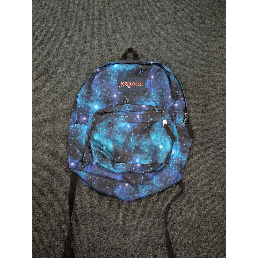 JanSport SuperBreak Backpack Kids OS Blue Excellent Galaxy Space Print JS00T501